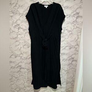Le Lis Black Tie Front Side Slits Dress